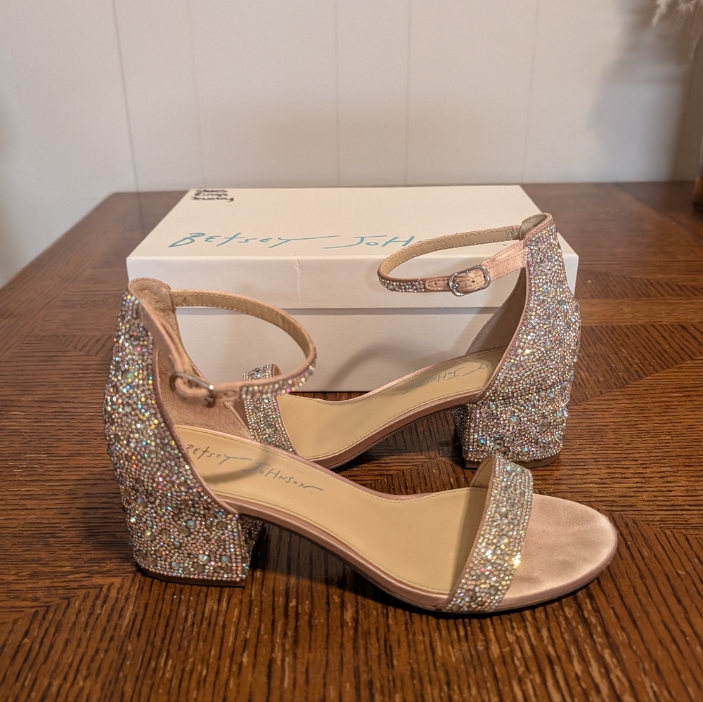 Betsey Johnson Irredescent Crystal Heels